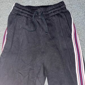 tna aritzia xxs black striped side jogger sweatpants